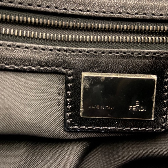 Authentic Vintage Fendi Zucchino Baguette w/ COA Brown / Black w/ Gunmetal Gray - Picture 14 of 14